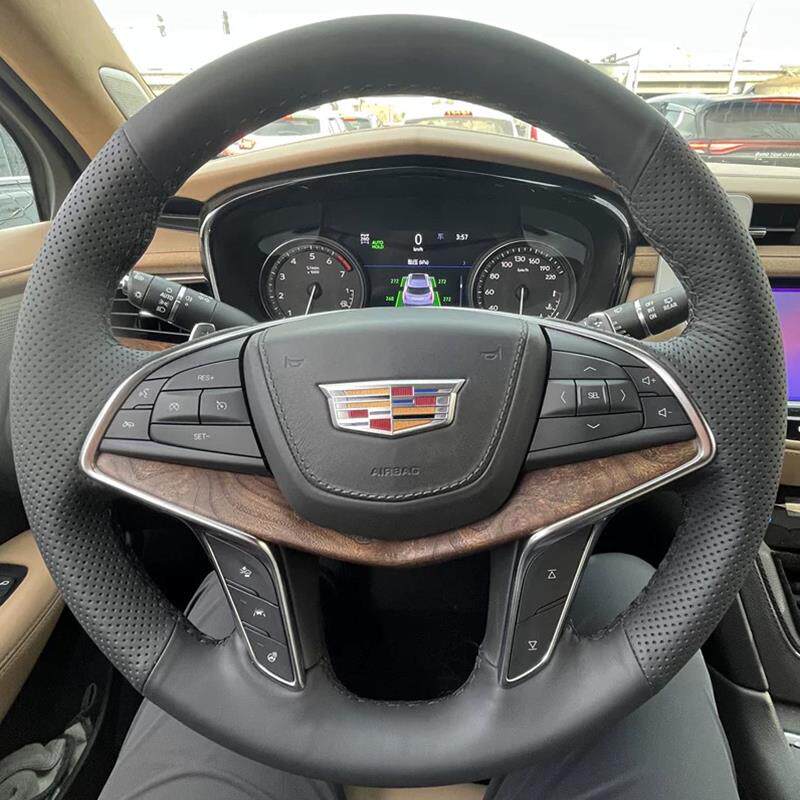 凯迪拉克XT5/CT6方向盘套真皮手缝专车专用全包款把套内饰改装
