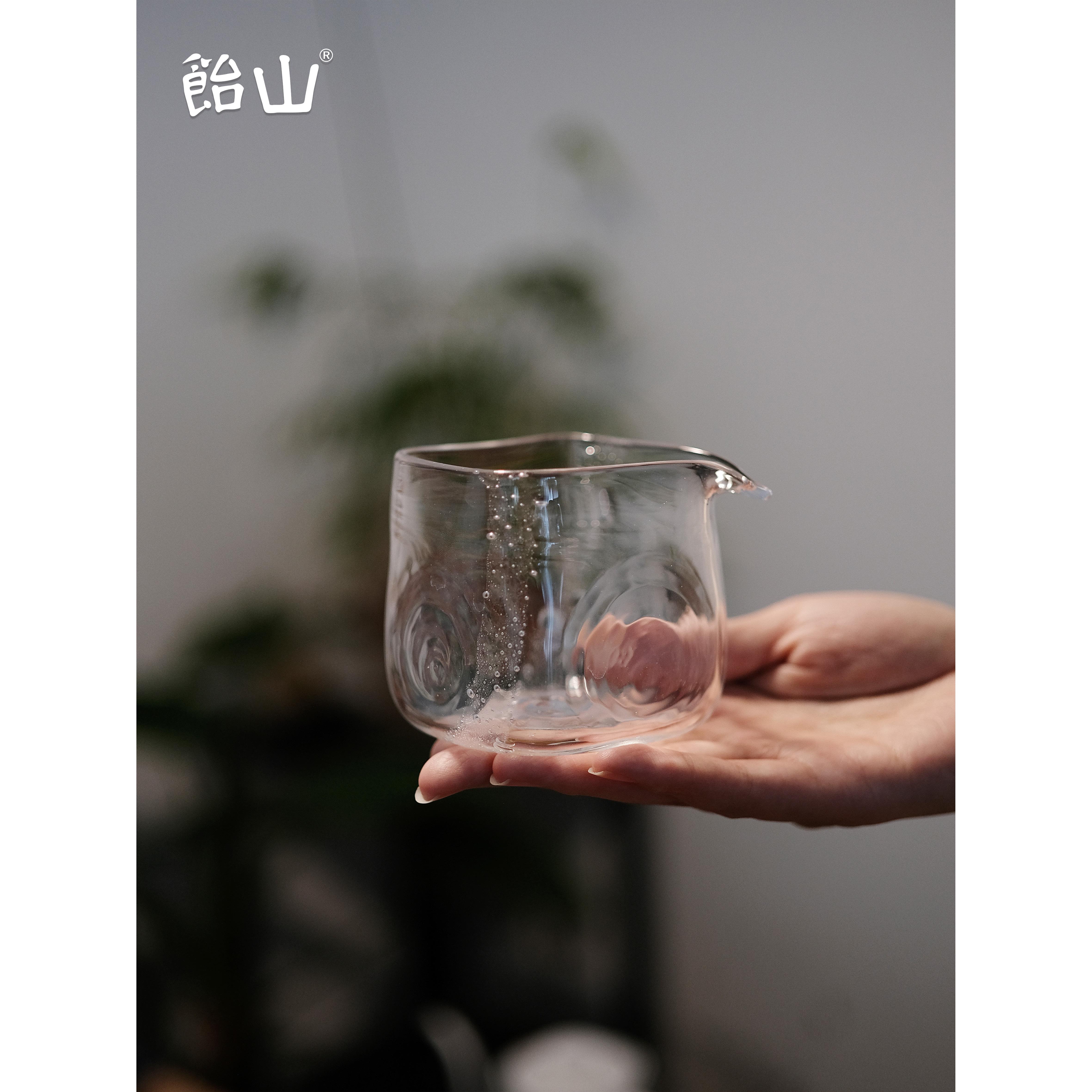 华山釉小方块男杯!原创设计手工茶海茶分隔玻璃茶具公平杯