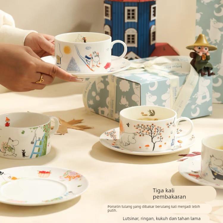 moomin姆明骨瓷杯碟套装礼盒高颜值咖啡杯早餐杯水杯马克杯礼物