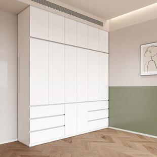 家用金属钢制衣柜卧室大衣柜分段式成品柜高2米6宽2米衣橱带抽屉