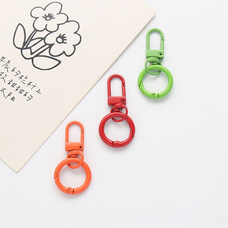 热销彩色书圈合金宠物龙虾扣 加卡圈钥匙扣钥匙圈狗扣勾扣五金箱