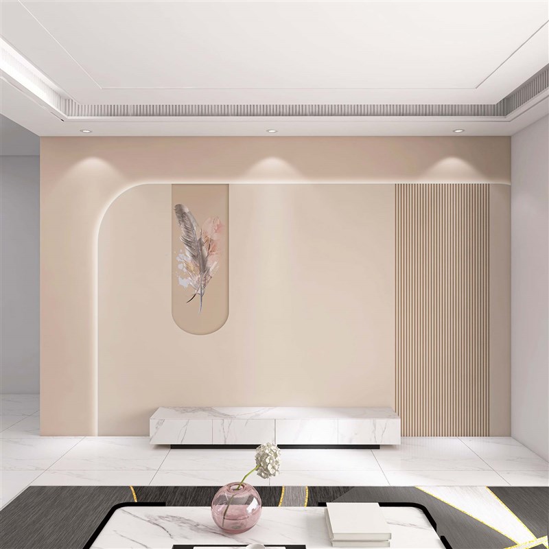 热销奶油风墙纸3d立体简约轻奢电视背景墙壁纸客厅沙发壁画高级感