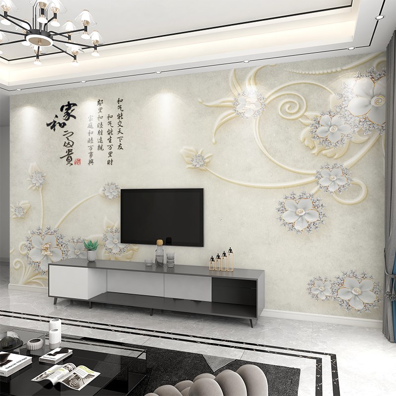 热销定制墙纸3d立体现代简约电视背景墙壁纸客厅影视壁布装饰墙布