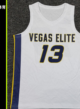 Vegas Elite美式复古数码印定制篮球服窄肩球衣聚酯纤维美高eybl