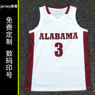 美式篮球服定制球衣训练服队服比赛数码印号NCAA阿拉巴马大学团购