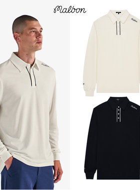 韩国MALBON高尔夫服装25秋冬季男款长袖POLO运动休闲宽松透气卫衣