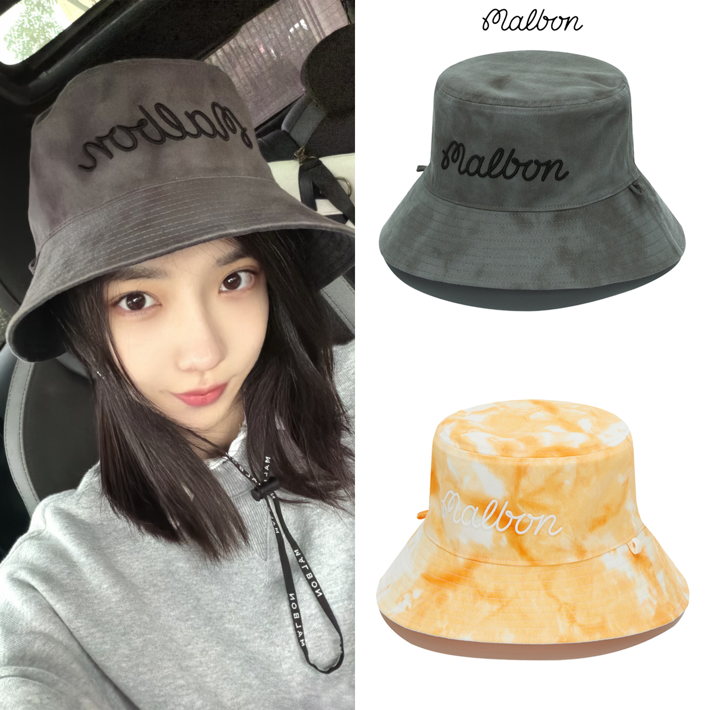 韩国MALBON高尔夫球帽男女渔夫帽