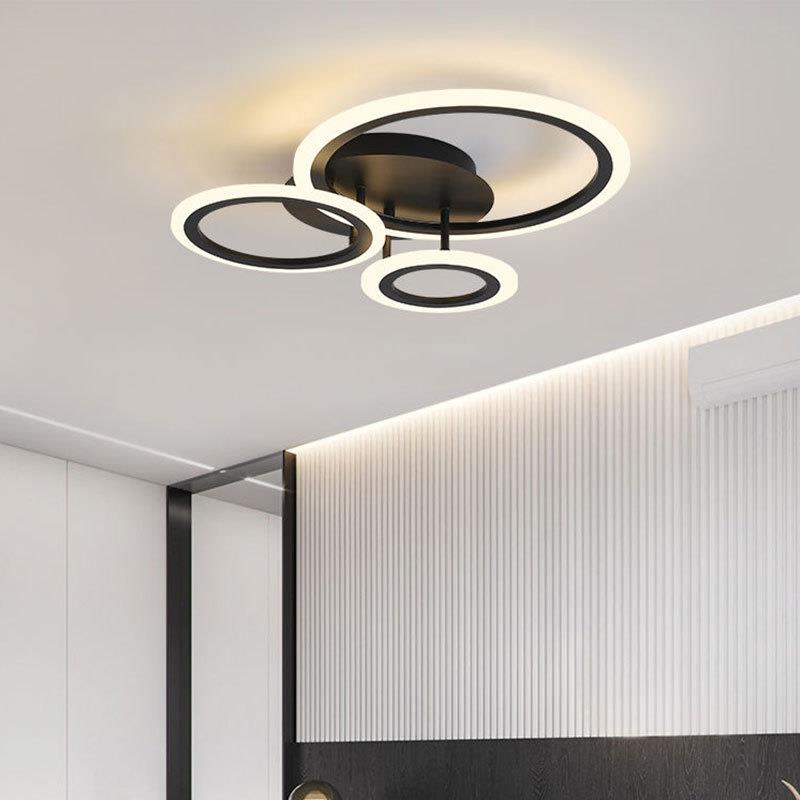 现代简约数字方块卧室灯极简房间灯轻奢创意圆环大气北欧客厅灯具