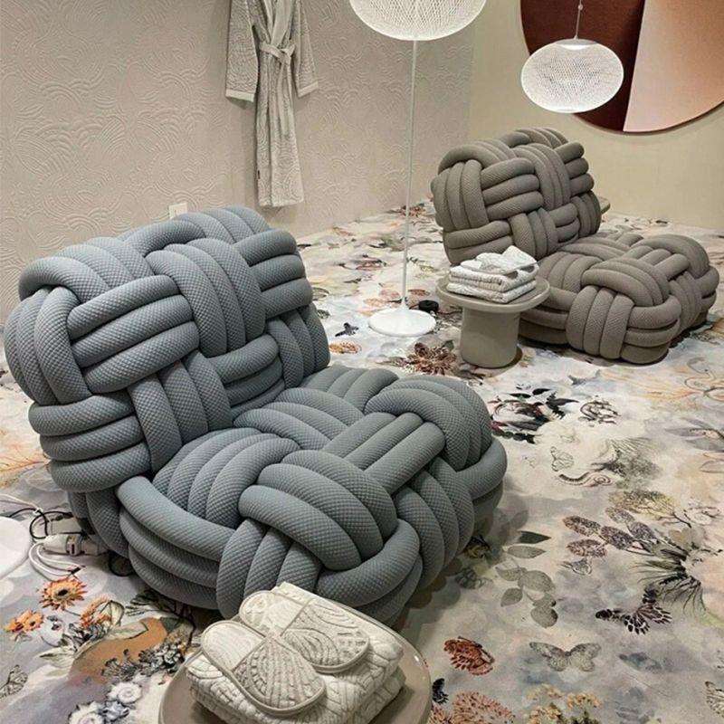 意式轻奢沙发椅设计师款编织躺椅创意客厅阳台Kintty单人懒人沙发