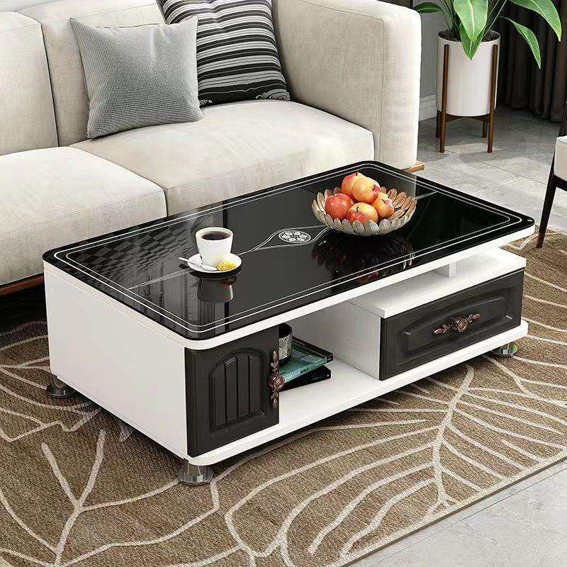 欧式钢化玻璃茶几现代简约客厅电视柜组合桌子茶台小户型家用茶桌