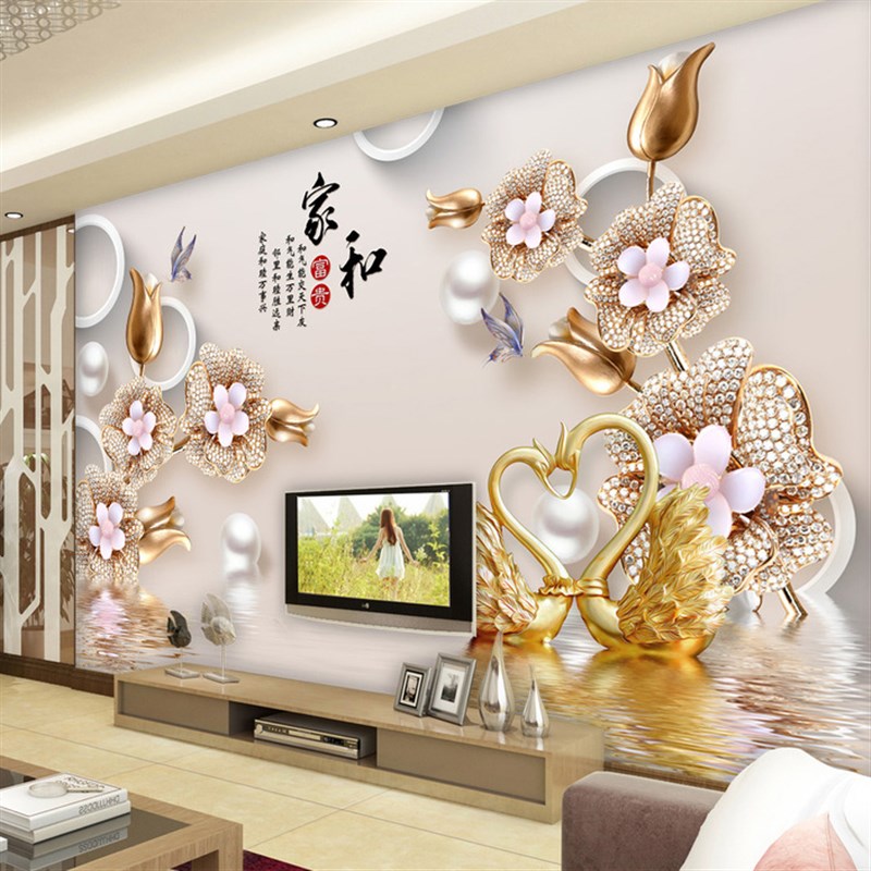 热销电视背景墙壁纸3d立体浮雕客厅墙纸5d简约现代影视墙布8d壁画