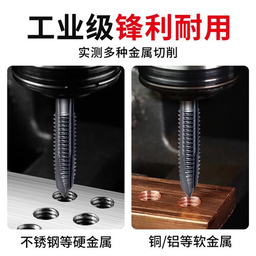 热销微型含钴先端直槽机用丝锥不锈钢专用攻丝钻头M1M1.2M1.4M1.6