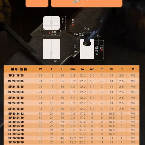 热销燕模具(B型斜顶座)T槽滑斜顶装置活型芯组件B型盈沣滑脚压条Y
