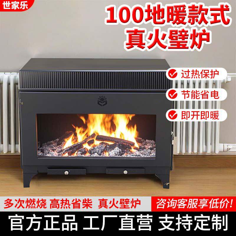 地暖款燃木壁炉客厅农村自建房室内用烧柴取暖神器高端款真火壁炉