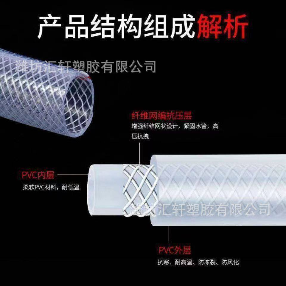 PVC纤维增强软管耐高温耐磨防冻洗车浇水透明管农用耐高压网纹管