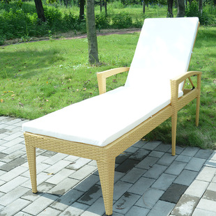 供应户外休闲家具豪华PE艺术S型躺椅藤编酒店温泉游泳池沙滩躺床