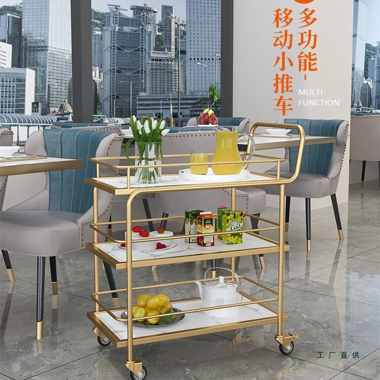 静音茶水车餐车小推车商用餐厅移动蛋糕酒店酒水车推车蛋糕手推车