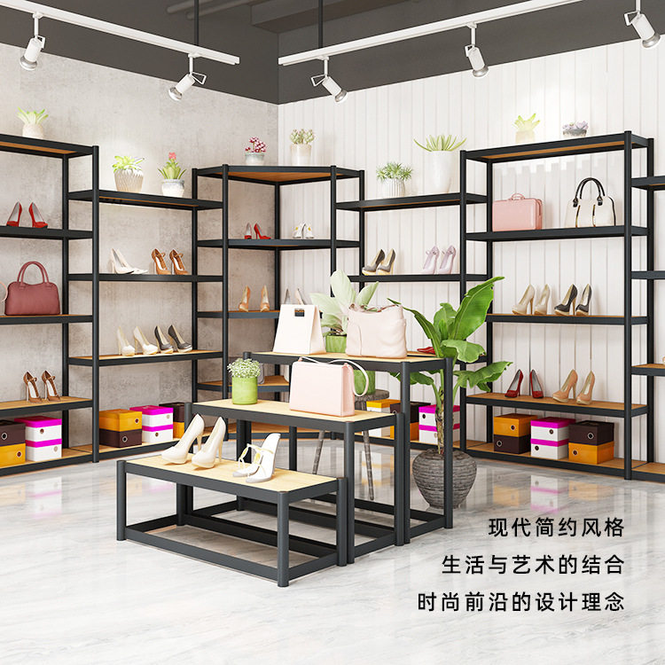 鞋店组合鞋货架展示架轻奢复古店铺高档商场组装展示架厂家直销