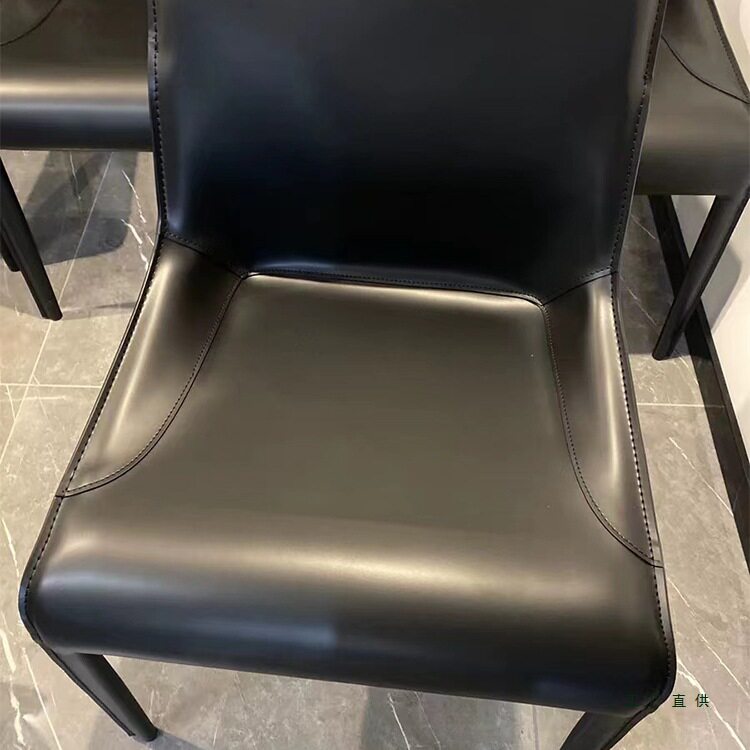 意式极简马鞍椅家用餐椅轻奢现代简约设计师样板房高档网红靠背椅