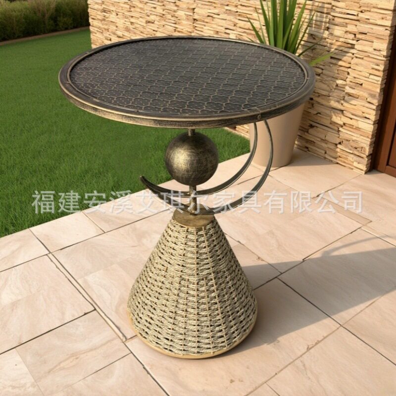 跨境客厅沙发旁茶几边几花架欧式风格描述咖啡屋酒吧铁艺手工美式