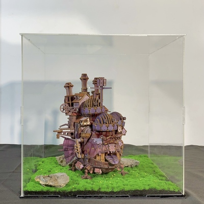 哈尔的移动城堡木质宫崎骏拼装模型积木玩具客厅装饰摆件立体礼物