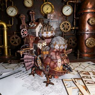 哈尔的移动城堡宫崎骏木质拼装模型摆件3d立体益智拼图女玩具礼物