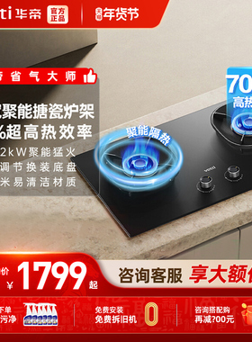 华帝燃气灶家用双灶具i10309猛火灶天然气液化气煤气灶