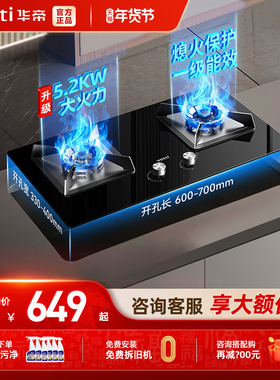 华帝燃气灶39B天然气液化气煤气灶家用猛火双灶具官方旗舰店正品