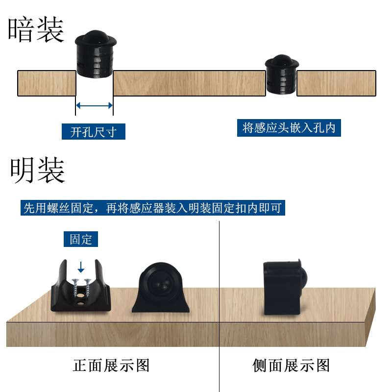 12-24V可拆卸分控双人体感应开关橱衣柜LED低压灯带双红外感应器