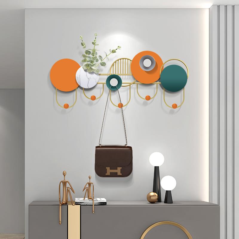 创意玄关挂钩免打孔墙上收纳装饰轻奢入户门后衣帽钩挂衣服架