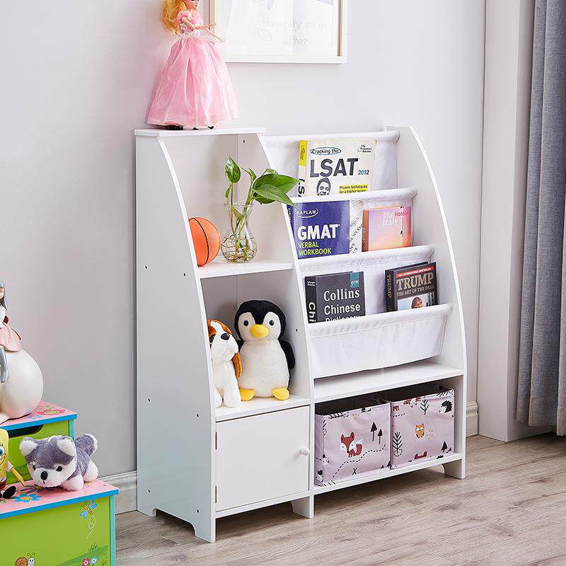 现货木制儿童书架角落柜小孩储物柜客厅卧室多层置物架多功能书架