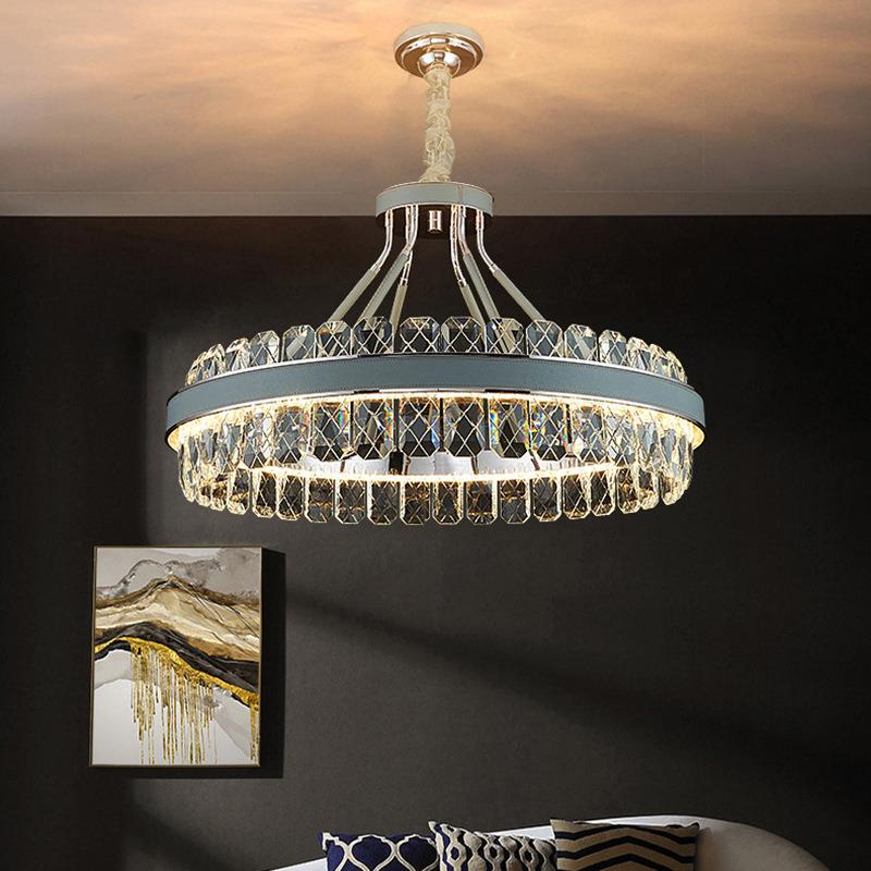 北欧后现代简约轻奢大气极简水晶圆环客厅餐厅卧室设计师网红吊灯