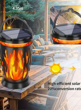 太阳能火焰火把灯壁灯庭院户外挂插灯花园景观装饰灯28LED草坪灯