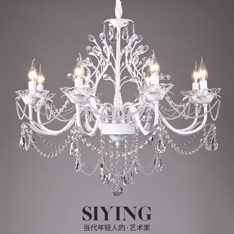 法式复古客厅吊灯美式田园水晶卧室灯浪漫房间蜡烛灯氛围餐厅灯具