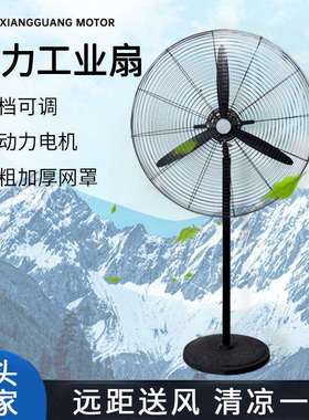 祥光大风量工业风扇三档调速广角摇头工厂仓库快速降温加厚底座扇