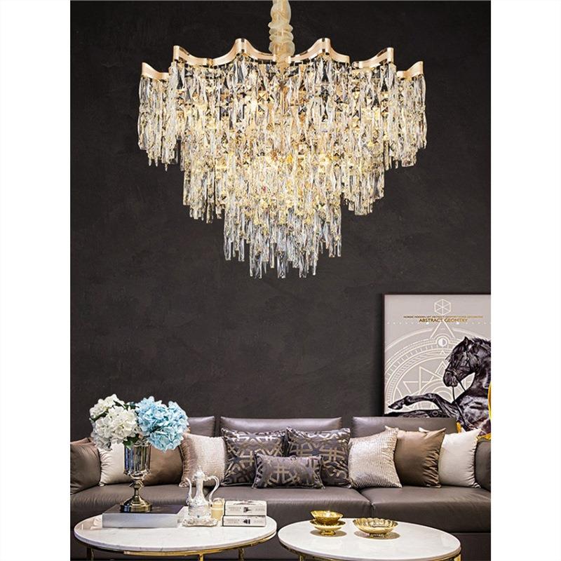 轻奢水晶客厅吊灯现代简约大厅主灯2024新款别墅卧室灯具广东中山