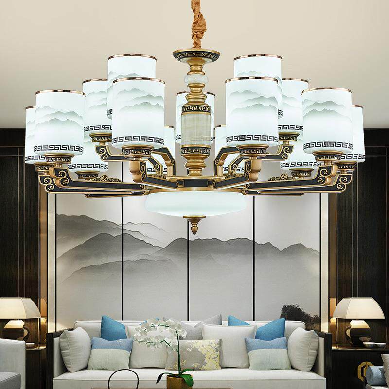 现代新中式吊灯客厅灯具套餐简约大气书房中国风仿古楼中楼大吊灯