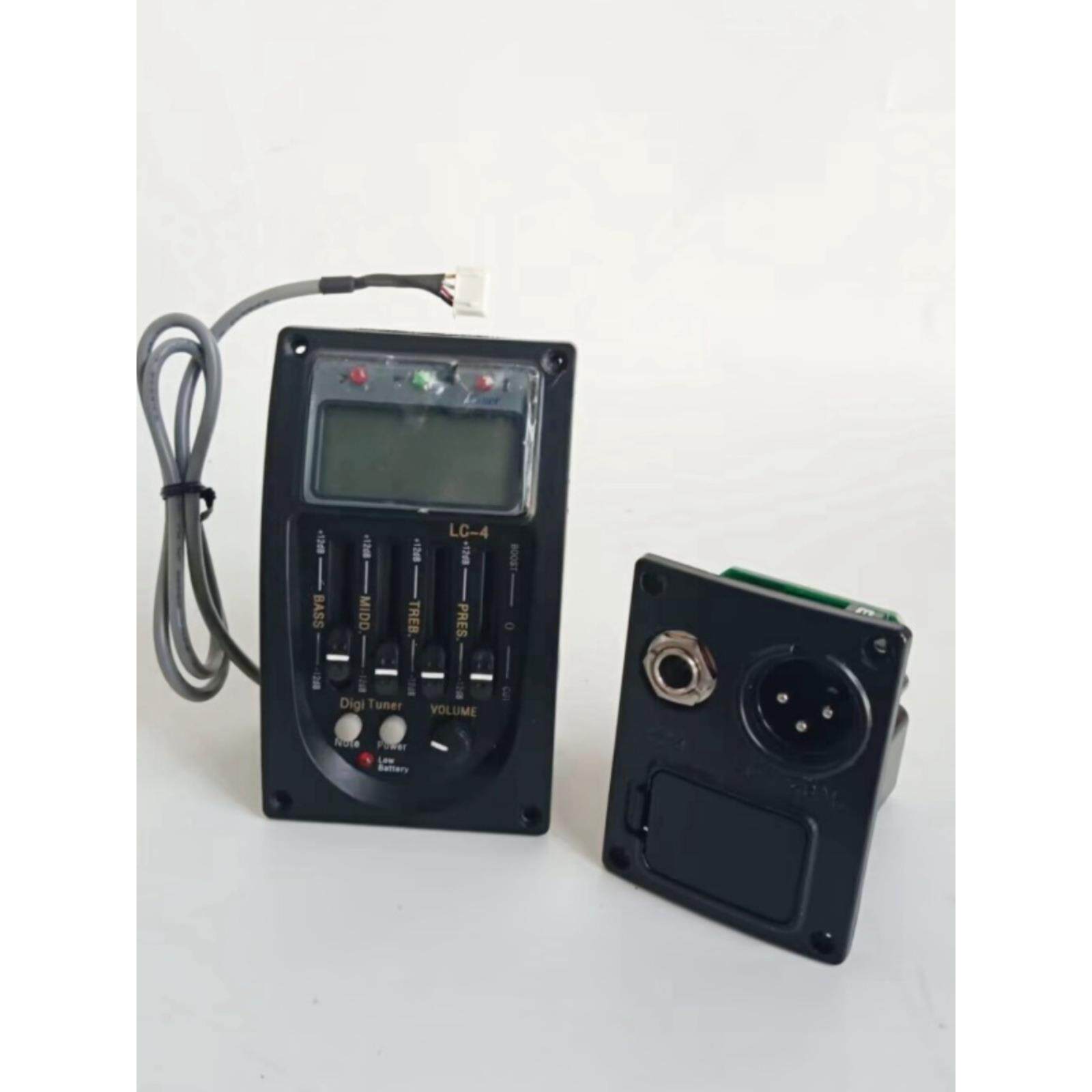 拾音器4EQ木吉他拾音器LC-44段拾音器EQ均衡器液晶屏带调音