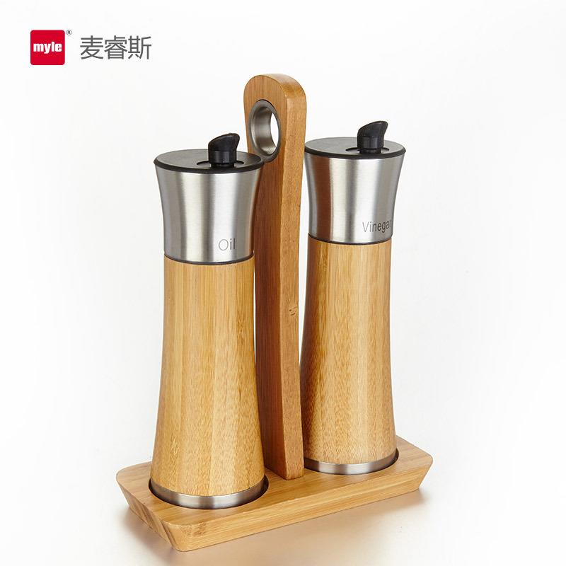 myle 竹子倒油醋瓶 调味罐 调味组合套装