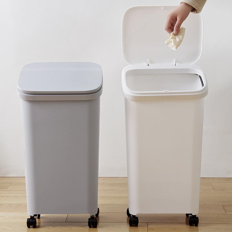 厨房垃圾桶大号大容量家用高款可移动带盖客厅按压式厨余