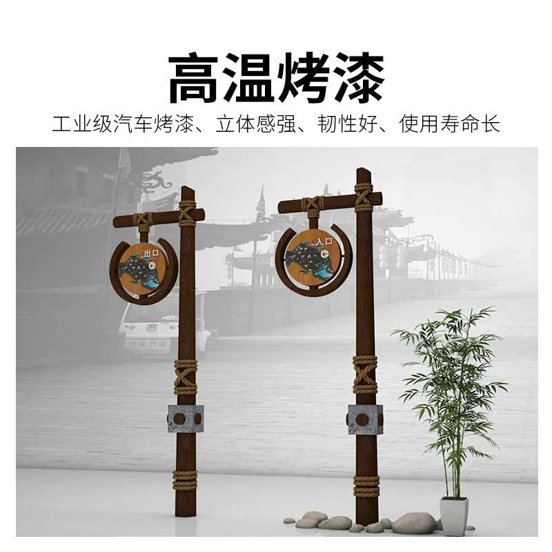 精神堡垒不锈钢导向牌景区公园导视牌指引标示标牌园区指路标识牌