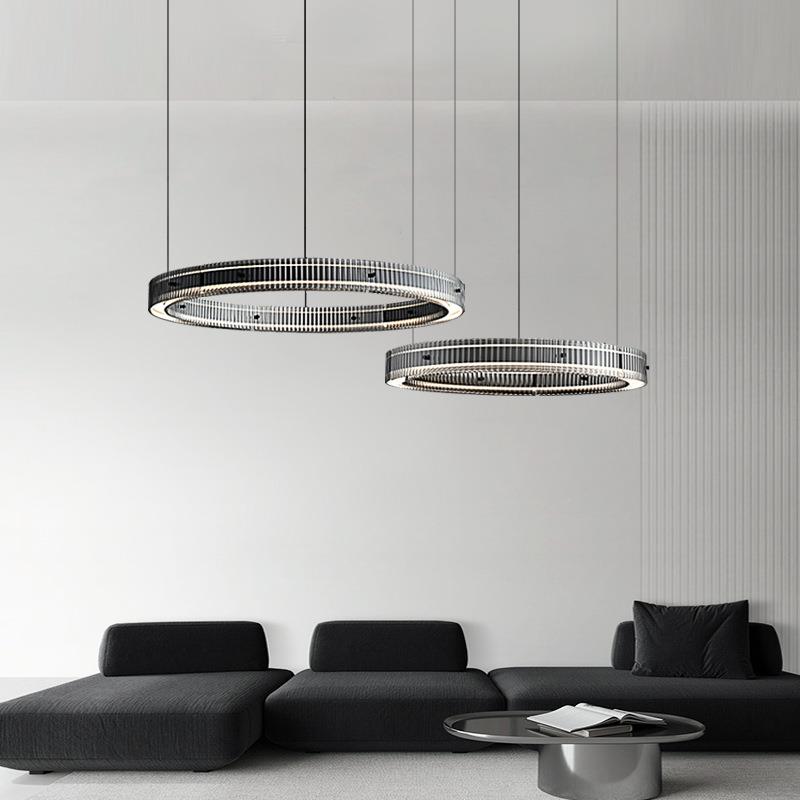 客厅吊灯现代简约轻奢感2025新款设计师大气黑白意式极简灯具