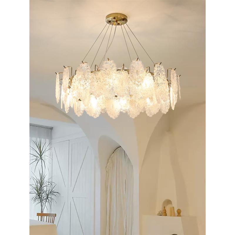 客厅吊灯法式轻奢水晶主卧2023年新款现代简约奶油风餐厅卧室灯具