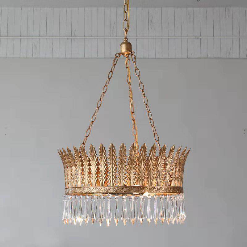 创意美式乡村法式田园复古做旧水晶吊灯客厅餐厅卧室服装店复灯具