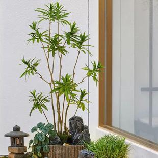 中式流水摆件循环水客厅玄关假山水大型落地绿植室内景观造景