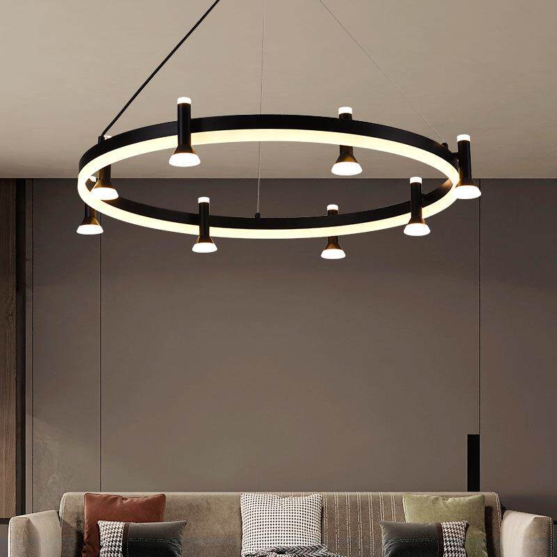 极简圆环客厅吊灯设计师创意轻奢卧室后现代简约样板间艺术餐厅灯