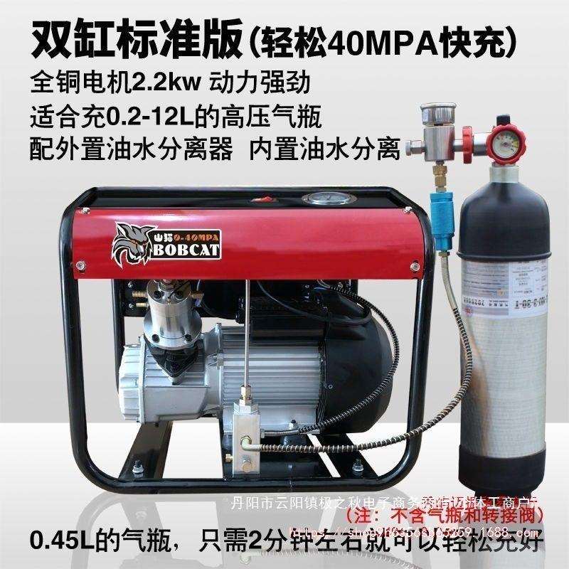 山猫电动高压打气机30mpa高压充气泵40mpa小型单缸水冷打气机筒