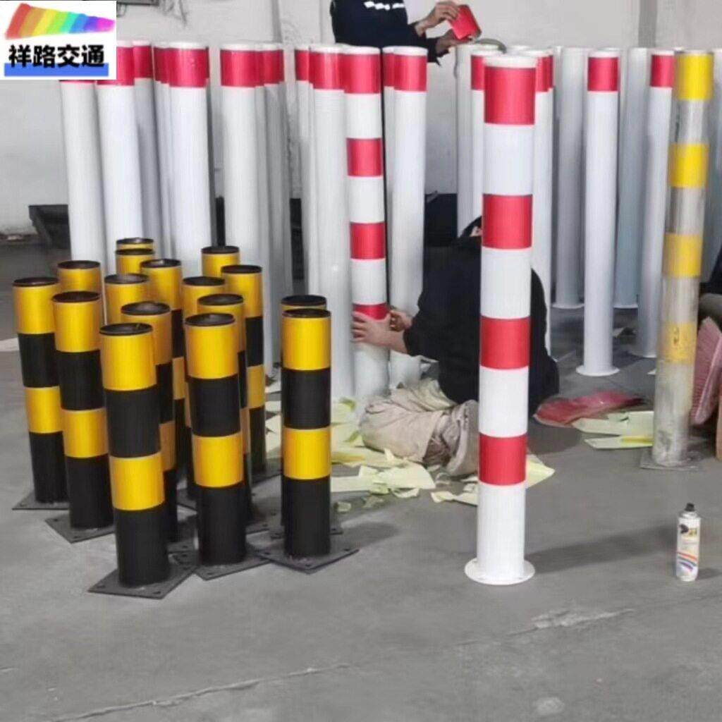 源头厂家钢管警示柱可拆卸防撞柱固定反光防护便道路桩现货秒发