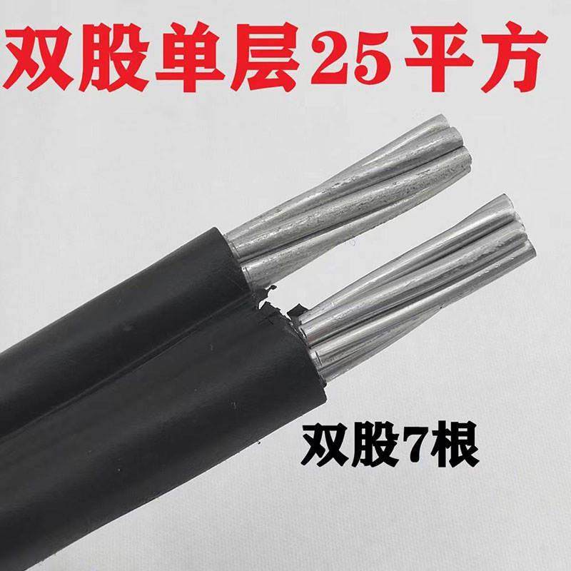 架空绝缘导线铝线绝缘电缆线20平方铝线双芯两相吕线室外风雨线