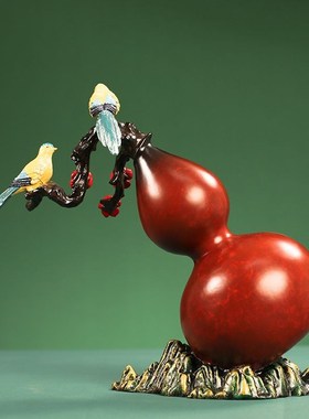 全铜葫芦摆件《福禄吉祥》铜工艺品家居饰品中式客厅桌面装饰礼品